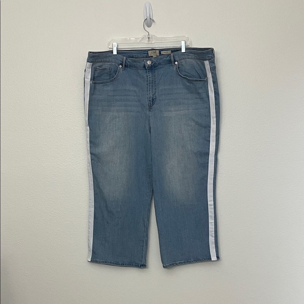 Logo By Lori Goldstein Wide Leg Jeans With Stripe Size 26W